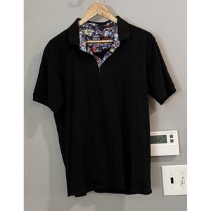 LRG Shirt Polo Graffiti Print Collar 4 Way Stretch Casual Pullover Medium